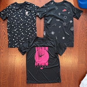 Nike boys Black and Pink Graphic Tees - Set of 3